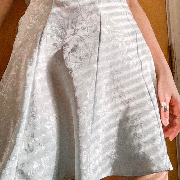 Vintage Silky Slip Dress w Floral Jacquard Print - Picture 4 of 4